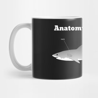 Anatomy of a Shark T-Shirt (white text) Mug